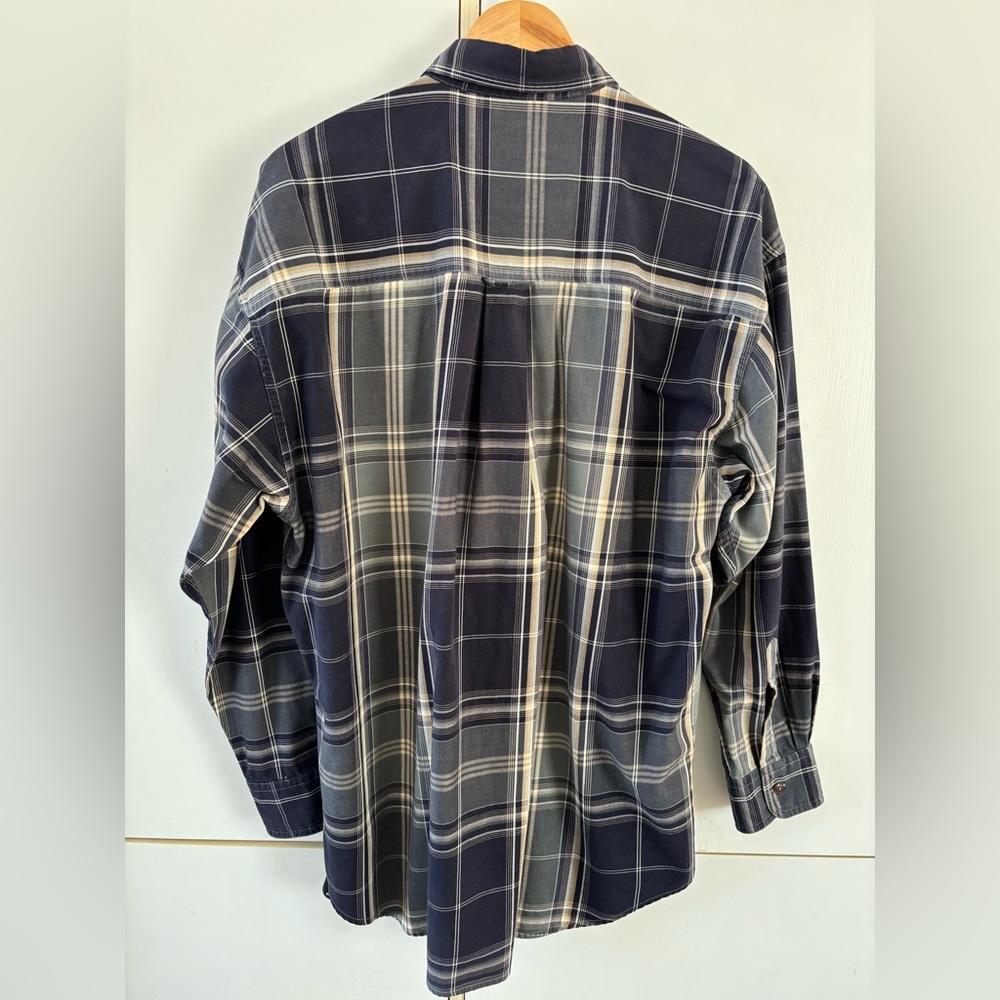 Vintage Chaps Ralph Lauren Plaid Button Down Shirt Men Large Old Money Academia - Picture 8 of 10
